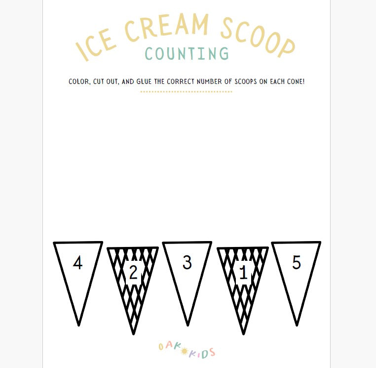 Toddler Counting Activity - Ice Cream Scoop